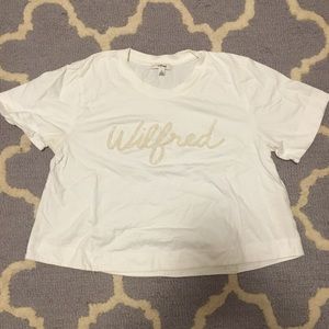Aritzia Wilfred White Textures Tee Shirt